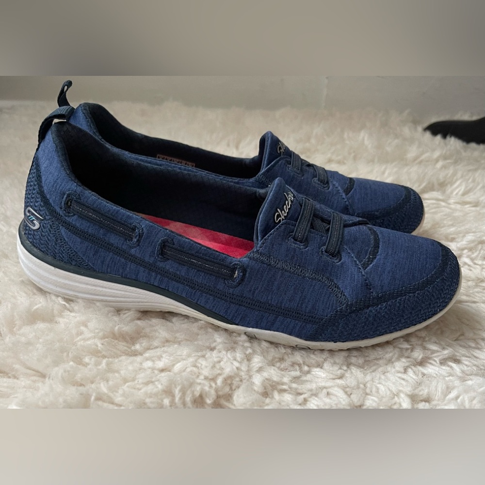 Skechers Classic Fit Air-Cooled Memory Foam Blue Laceless Sneakers Size 6